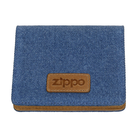 Card Case Denim Blue Tan