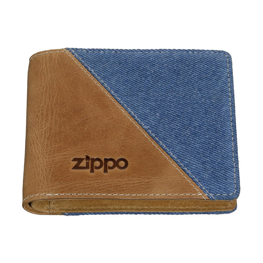 Mens Wallet Denim Blue Tan