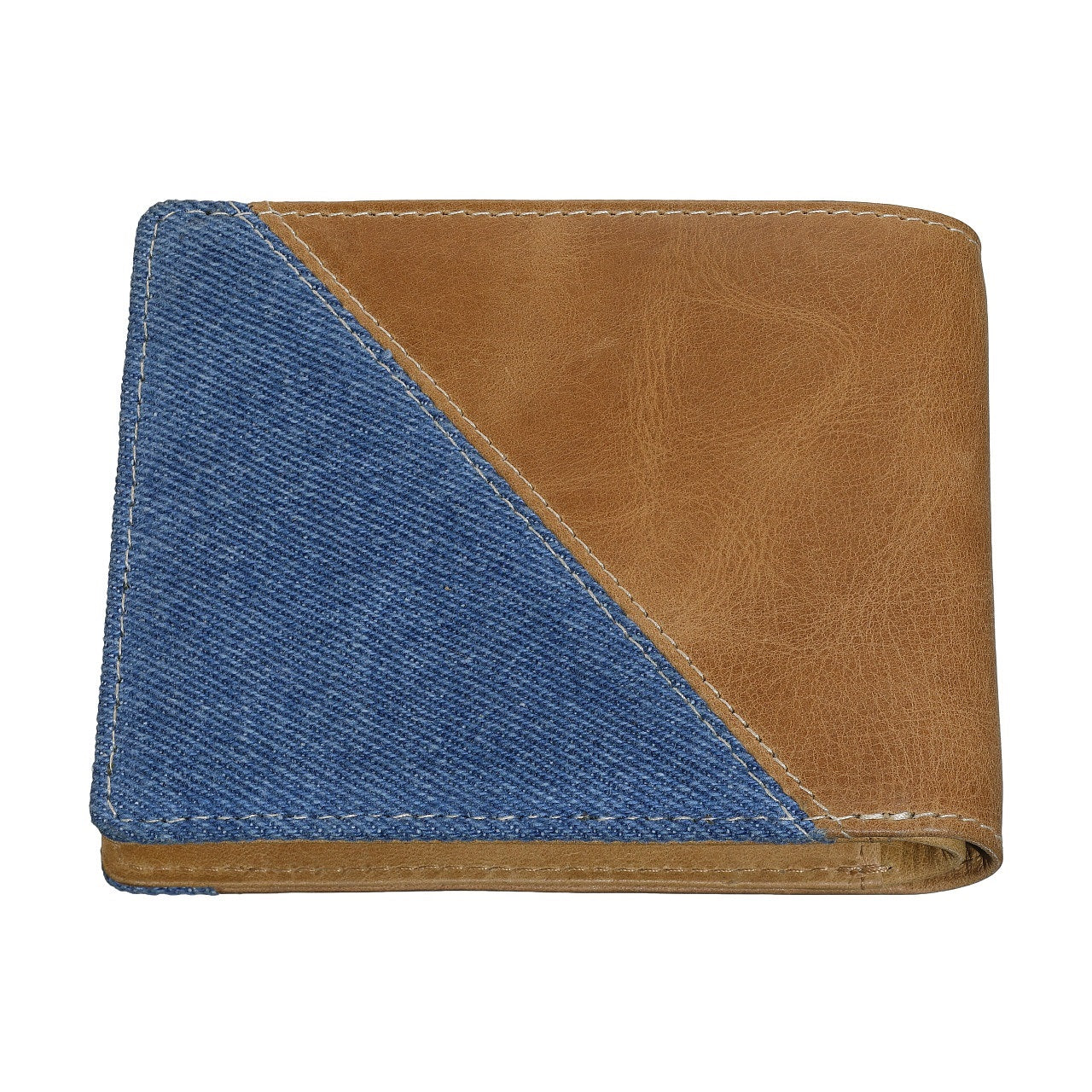 Mens Wallet Denim Blue Tan