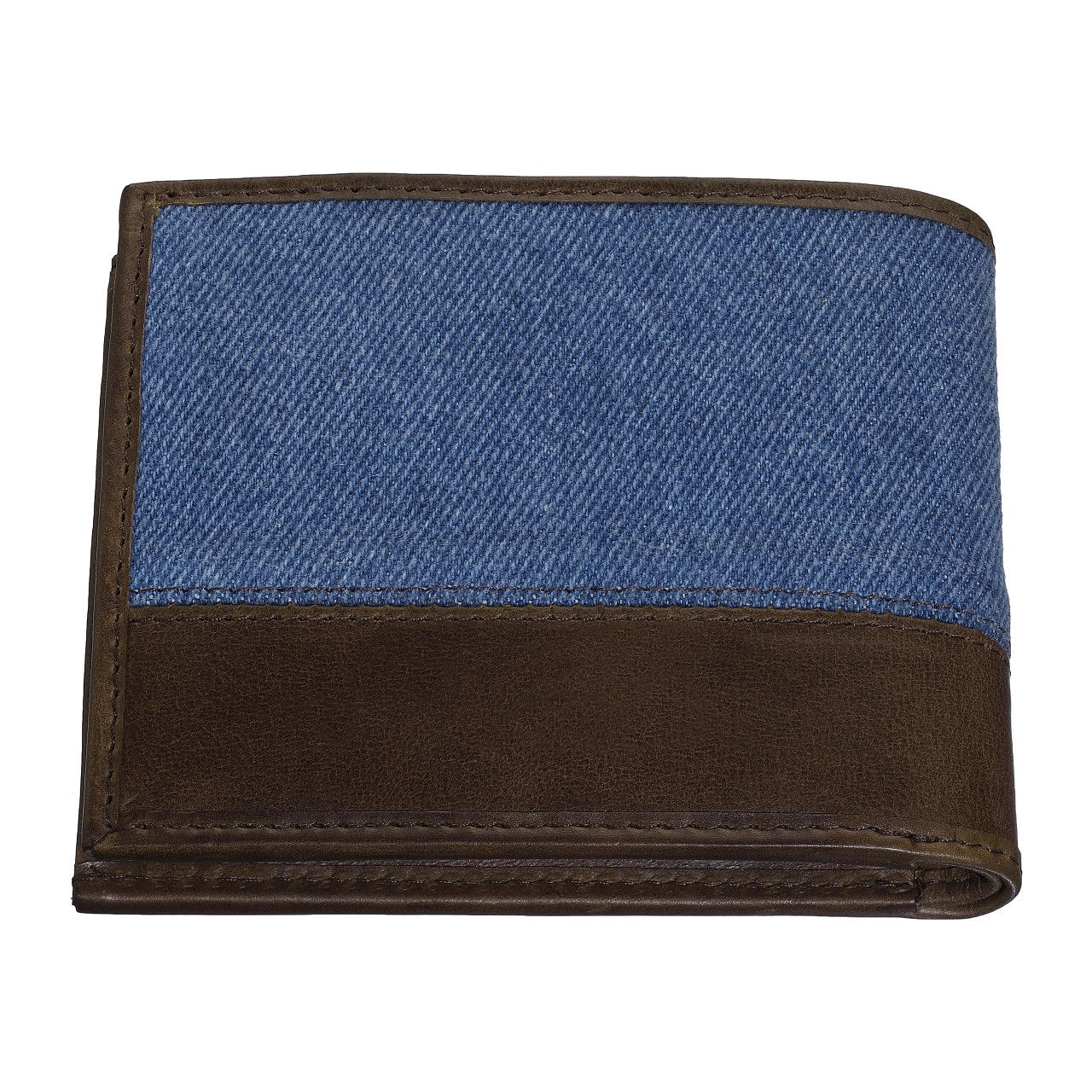 Mens Wallet Denim Blue Brown