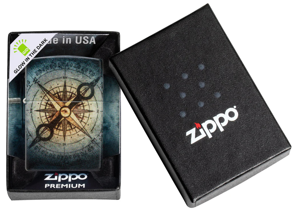 Compass Ghost Design Zippo
