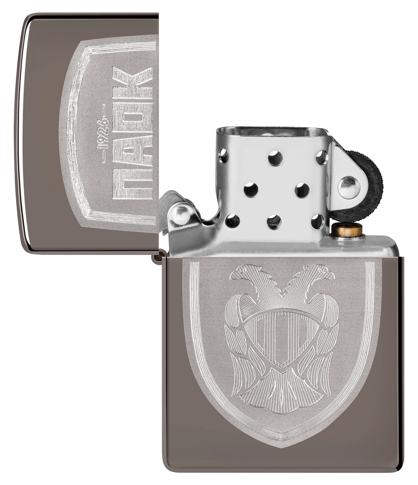PAOK Sheild Laser Zippo