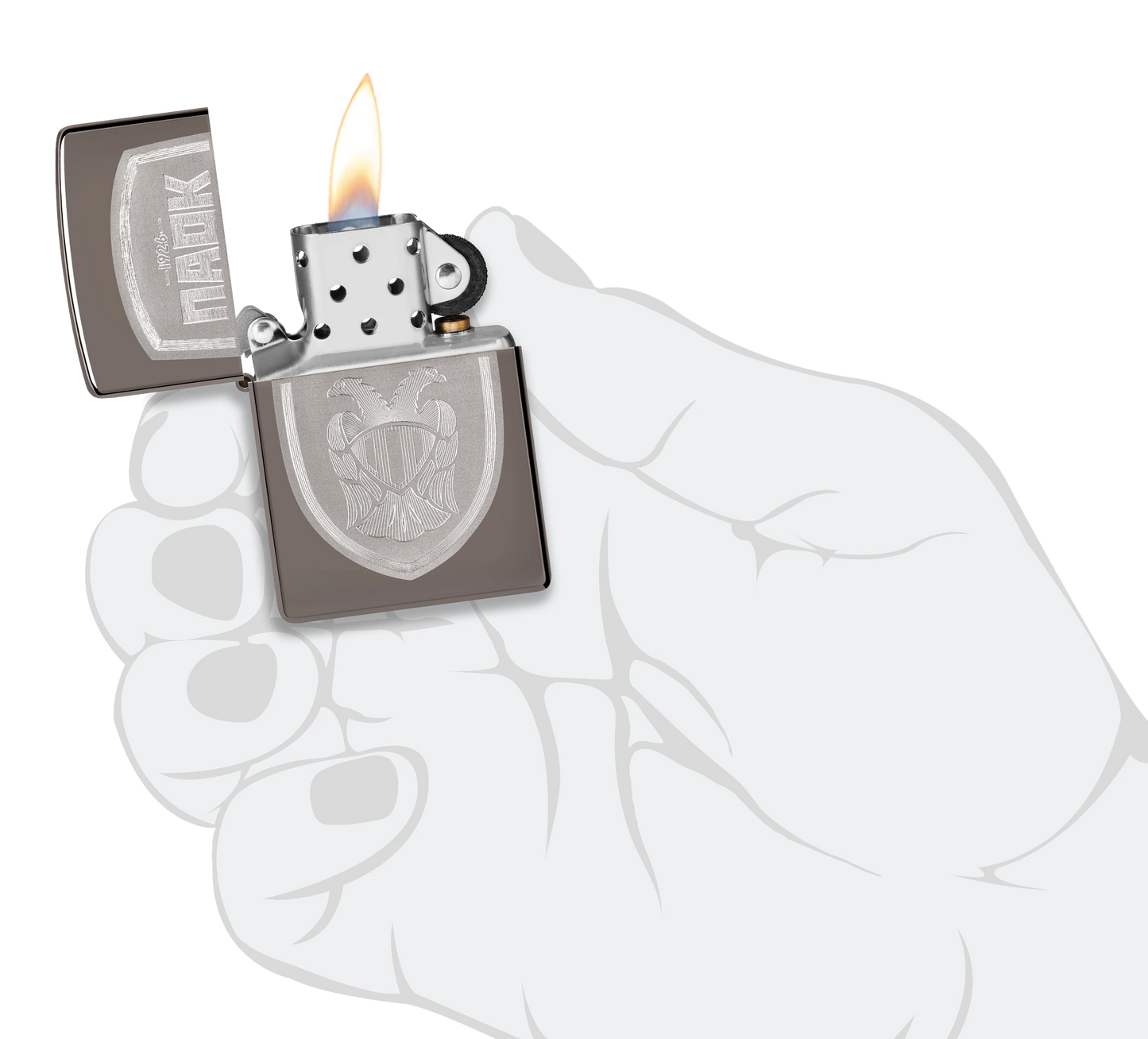 PAOK Sheild Laser Zippo