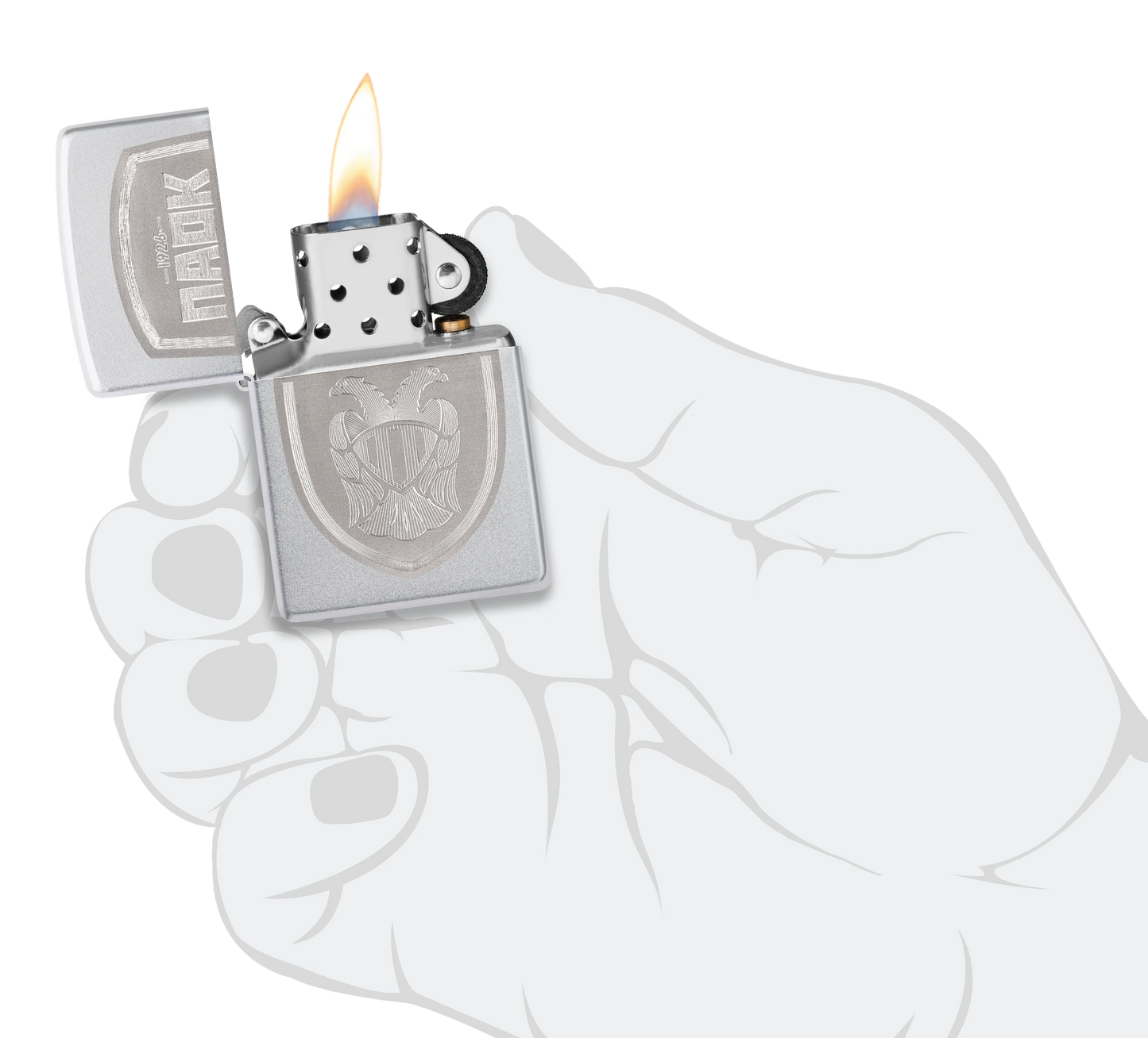 PAOK Sheild Laser Zippo