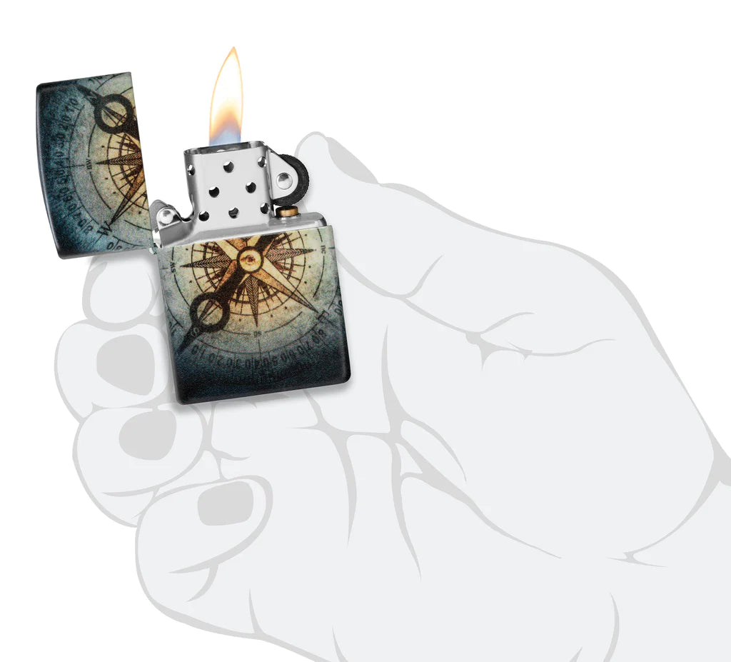 Compass Ghost Design Zippo