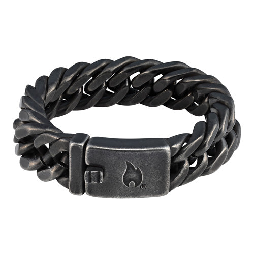 Antique Stainless Steel Chunky Curb Chain Bracelet