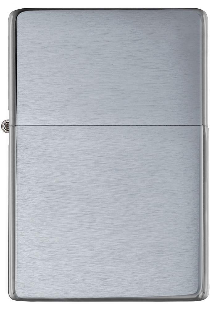 Brushed Chrome Vintage Windproof Lighter Front View