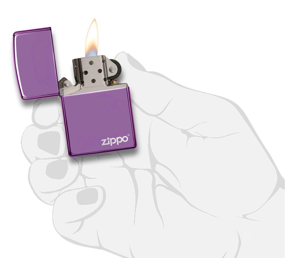 28124- Abyss Windproof Zippo Lighter with a laser engrave Zippo logo