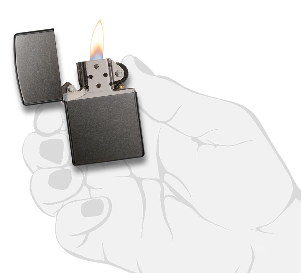 Gray Windproof Lighter in hand