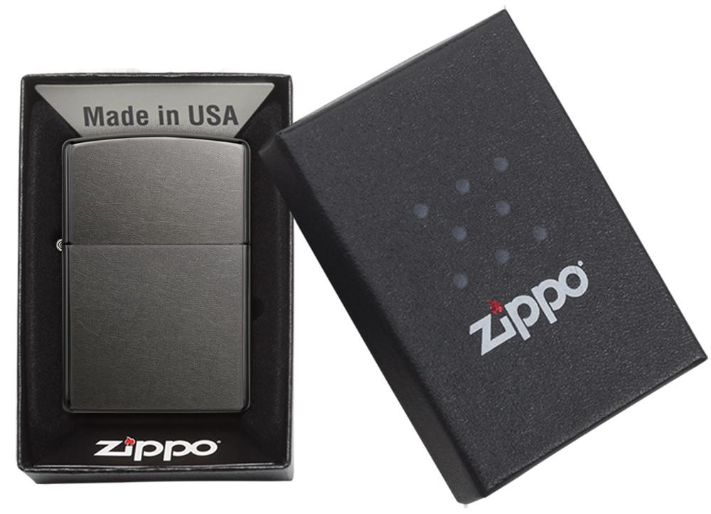 Gray Windproof Lighter in packaging