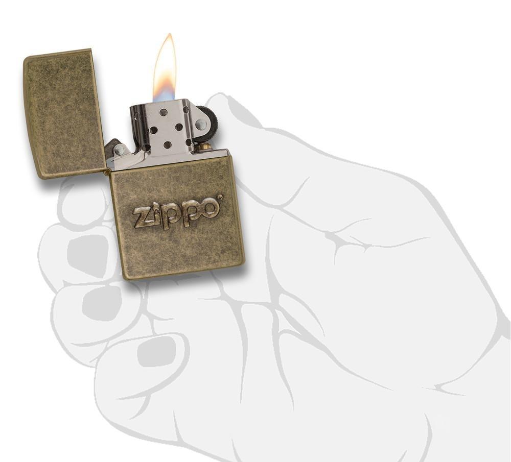 28994, Antique Brass Lighter with Zippo Stamping