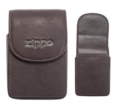 Leather Brown Cigarette Case Zippo