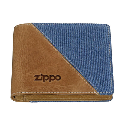 Mens Wallet Denim Blue Tan