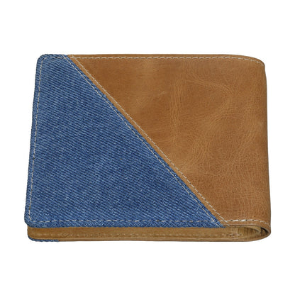 Mens Wallet Denim Blue Tan