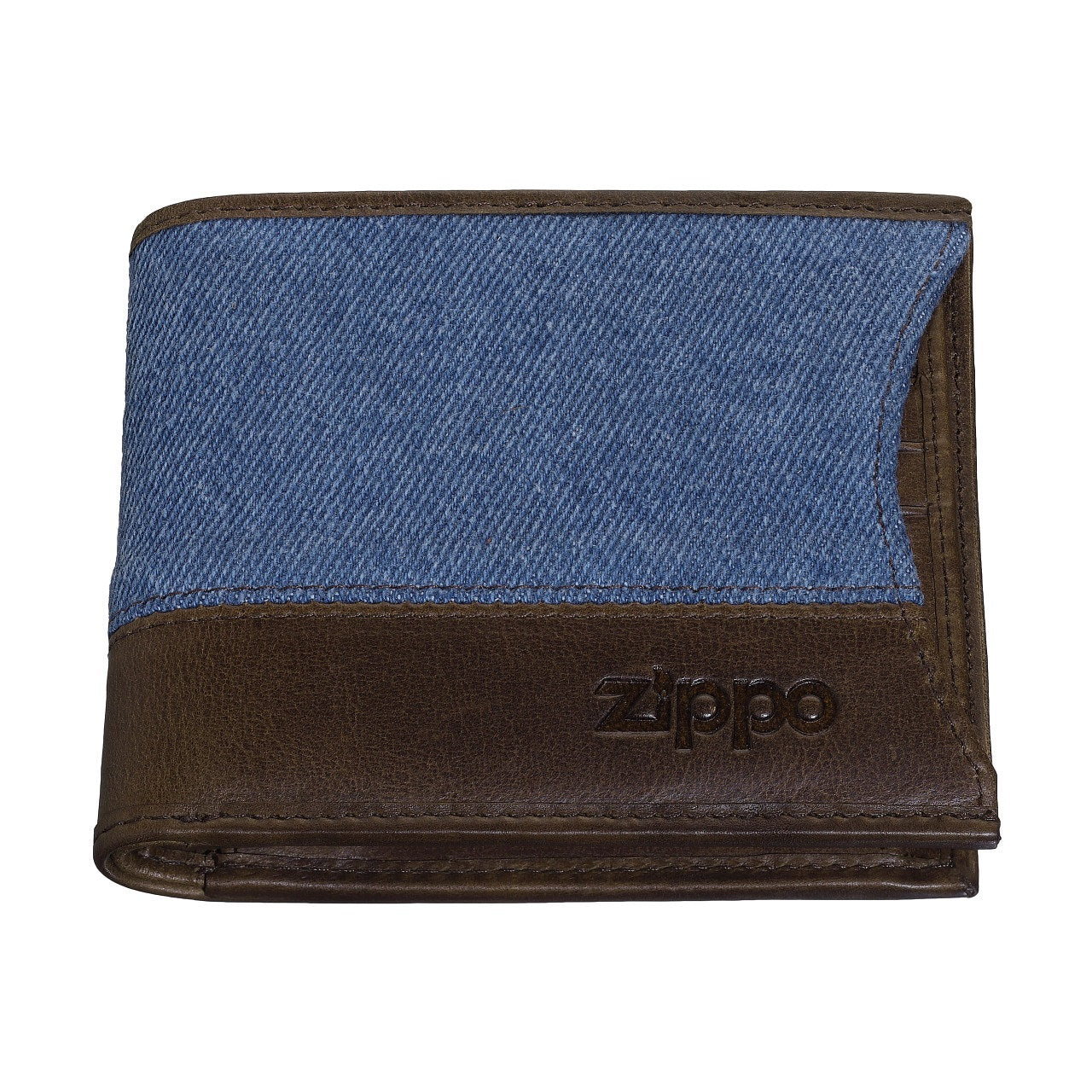 Mens Wallet Denim Blue Brown