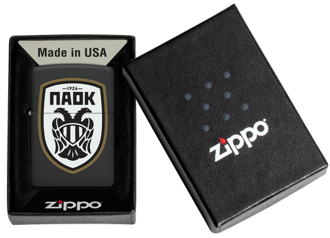 PAOK Black Logo Zippo