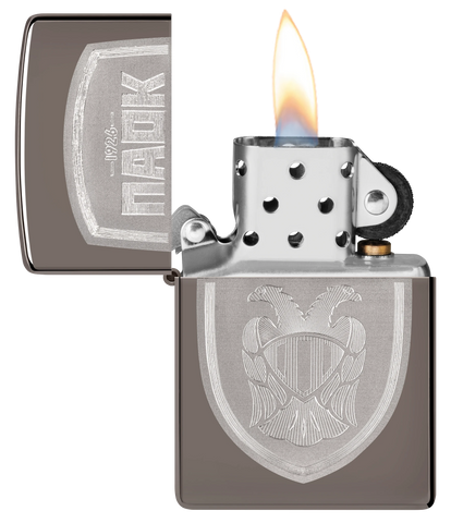 PAOK Sheild Laser Zippo