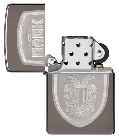 PAOK Sheild Laser Zippo