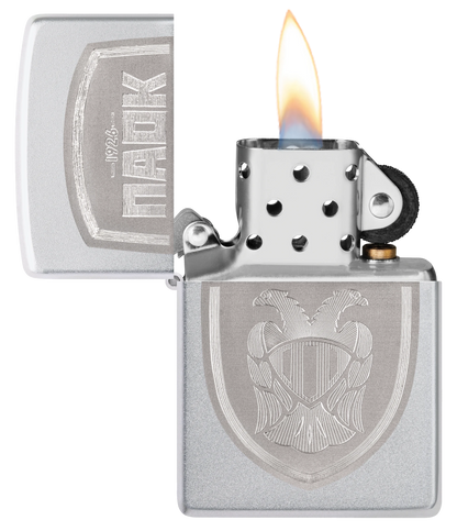 PAOK Sheild Laser Zippo