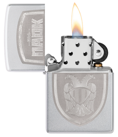 PAOK Sheild Laser Zippo