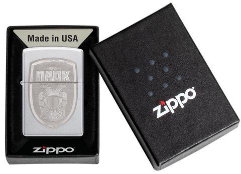 PAOK Sheild Laser Zippo