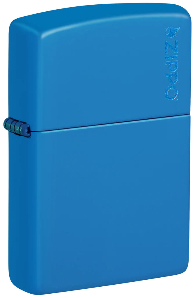Sky Blue Matte Zippo Logo