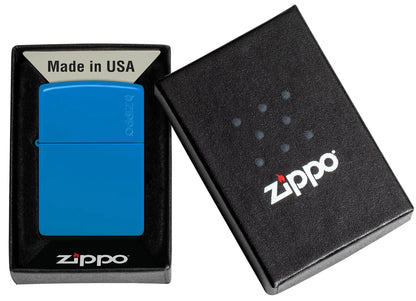 Sky Blue Matte Zippo Logo