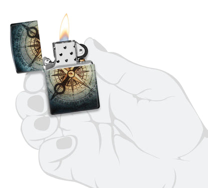 Compass Ghost Design Zippo