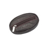 Oval Leather Coin Zip Pouch Mocca