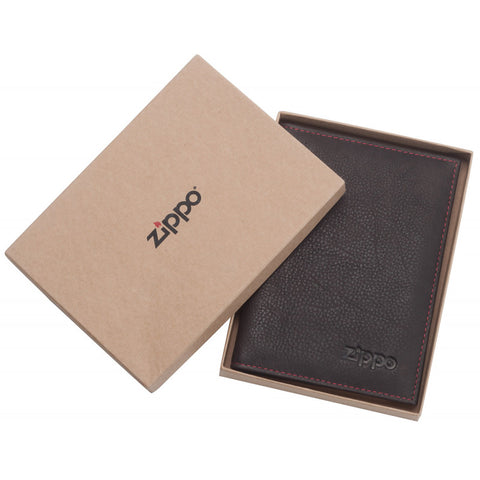 Leather Credit Card Wallet Mocca Zippo