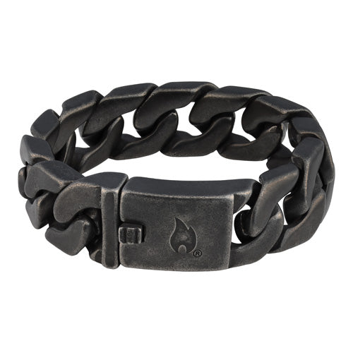 Antique Stainless Steel Chunky Curb Bracelet