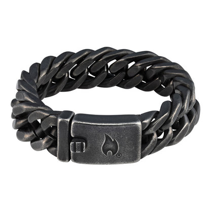 Antique Stainless Steel Chunky Curb Chain Bracelet