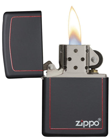 218ZB, Classic Black and Red Zippo, Color Image, Black Matte, Classic Case