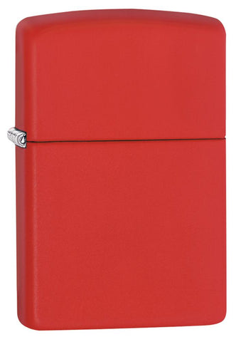 233, Classic Red Matte Windproof Lighter 3/4 View
