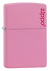 238ZL Pink Matte Lighter with Zippo Logo