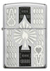 Intricate Ace of Spades High Polish Chrome Windproof Lighter FrontView