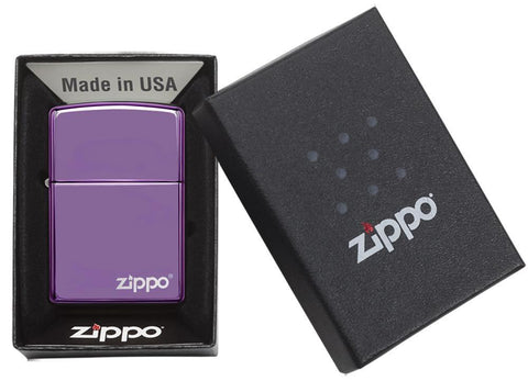 28124- Abyss Windproof Zippo Lighter with a laser engrave Zippo logo in packaging 