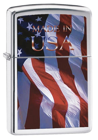 24797, Made in USA Flag, Color Image, High Polish Chrome Finish, Classic Case