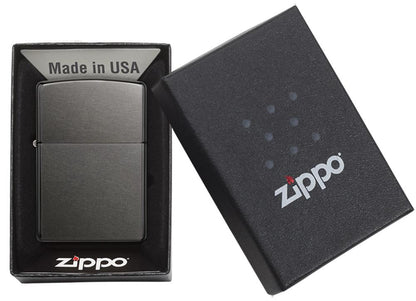 Gray Windproof Lighter in packaging