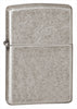 Armor™  Antique Silver Plate Windproof Lighter standing at a 3/4 angle