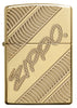 29625 Zippo Coiled Deep Carve Engraving on a High Polish Brass Lighter - Front View