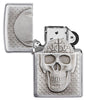Skull with Brain Surprise Windproof Lighter open and unlit