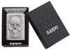 Skull with Brain Surprise Windproof Lighter in packaging