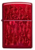 Iced Zippo Flame Design Candy Apple Red Lighter Back View