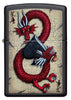 Front view of Dragon Ace Design Black Matte Windproof Lighter