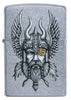 Front view of Viking Warrior Design Street Chrome Windproof Lighter