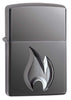 Front view of Zippo Flame Design Windproof Lighter standing at a 3/4 angle