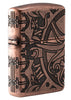Front view of Armor Nautical Scene Design Antique Copper Windproof Lighter standing at a 3/4 angle