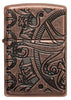 Front view of Armor Nautical Scene Design Antique Copper Windproof Lighter
