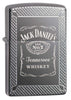 Front view of Jack Daniel's Black Ice Windproof Lighter standing at a 3/4 angle